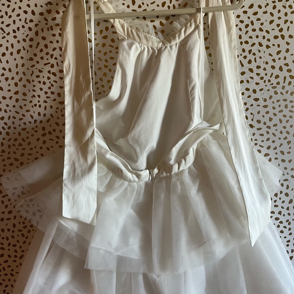 Anthropologie White Halter Prom Dress - Picture 7 of 14